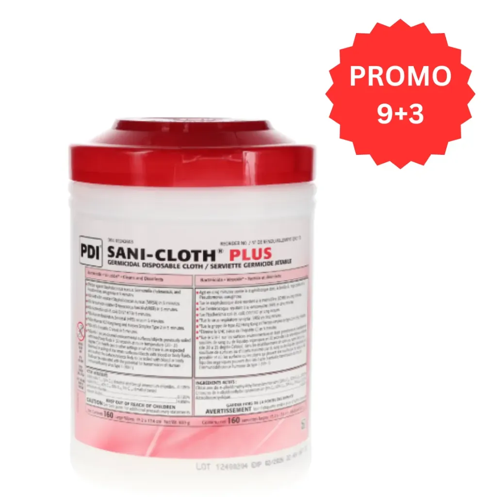 PDI-Sani-Cloth Plus Germicidal Disposable Wipes, 6" x 6.75", Large, 160 Wipes/Pk, Q90172