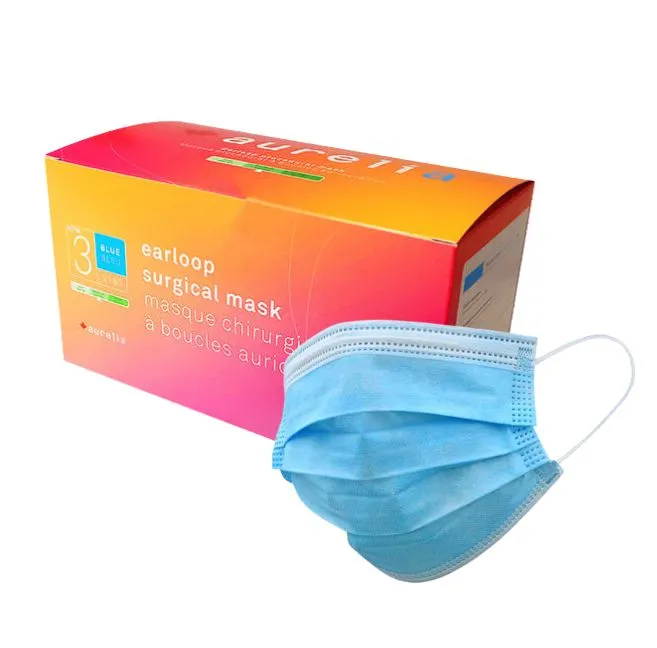 Aurelia-Face Masks, ASTM Level 3, 3-Ply Earloop-50/Pk, 2132