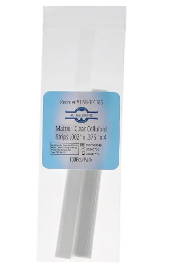 HSB-Mylar Matrix Strips, Clear, .002", 0.002, 100/Pk-101185