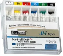 Diadent-Paper Points, MM, Dia-ProISO GT .04 #20, Spillproof, 100/Pk, MP210-604