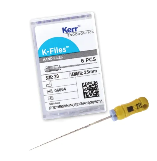 Kerr-K-File, Stainless Steel, 25 mm, # 20, Yellow, 6/Pk, 06064