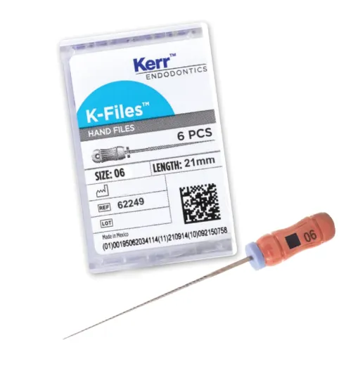 Kerr-K-File, Stainless Steel, 21 mm, # 06, Pink, 6/Pk, 62249