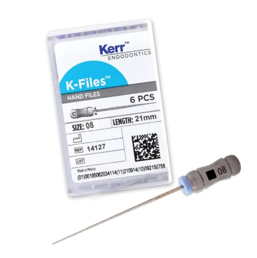 Kerr-K-File, Stainless Steel, 21 mm, # 08, Grey, 6/Pk, 14127
