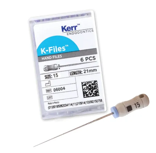 Kerr-K-File, Stainless Steel, 21 mm, # 15, White, 6/Pk, 06004