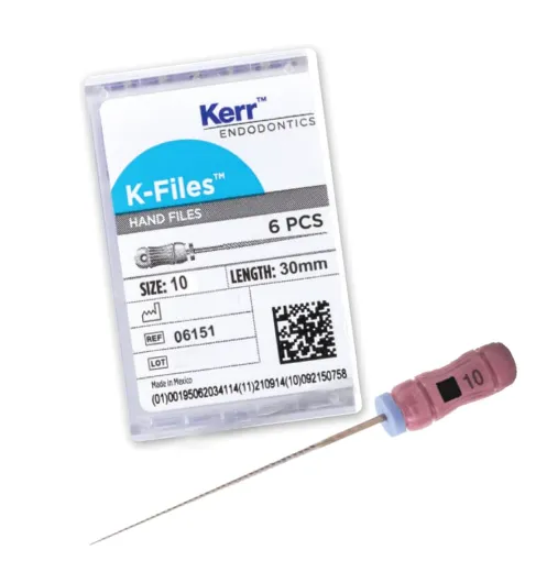 Kerr-K-File, Stainless Steel, 30 mm, # 10, Purple, 6/Pk, 06151