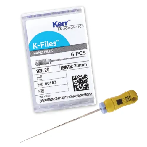 [06153] Kerr-K-File, Stainless Steel, 30 mm, # 20, Yellow, 6/Pk, 06153