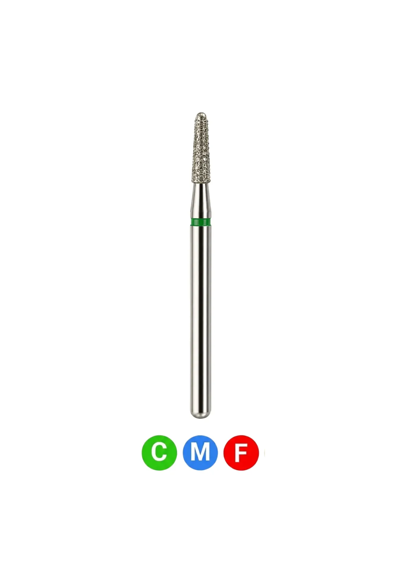[A163C] Crosstech-Diamond Burs, FG, Modified Flat End Taper, Coarse, Green, 1.8 mm, 846KR-018C, 5/Pk, A163C