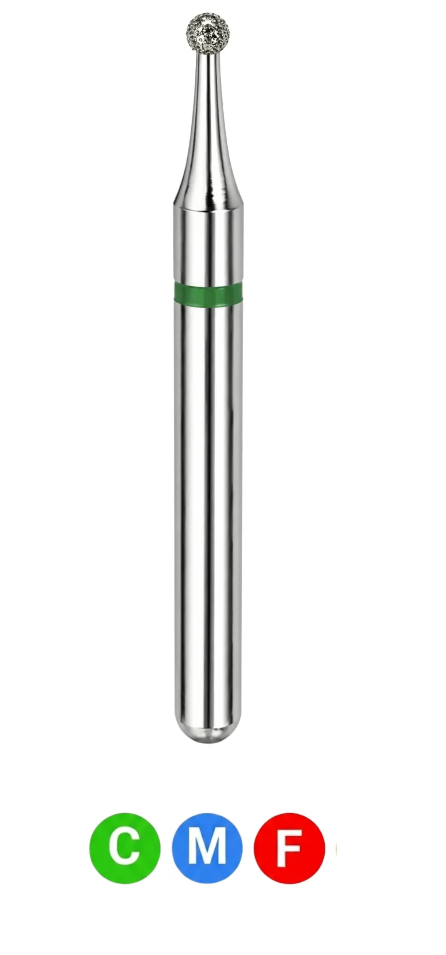 Crosstech-Diamond Burs, FG, Round, Fine, Red, 1.0 mm, 801-010F, 5/Pk, A2SF