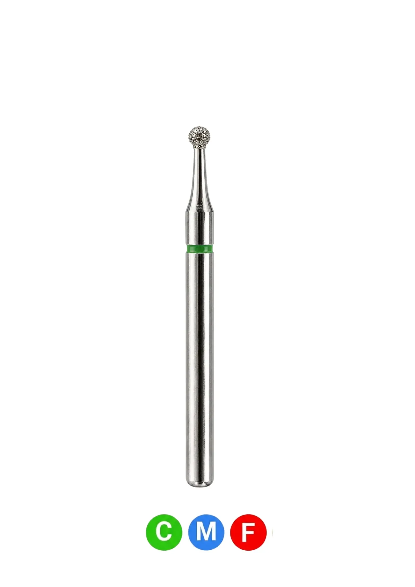 [A2C] Crosstech-Diamond Burs, FG, Round, Coarse, Green, 1.2 mm, 801-012C, 5/Pk, A2C