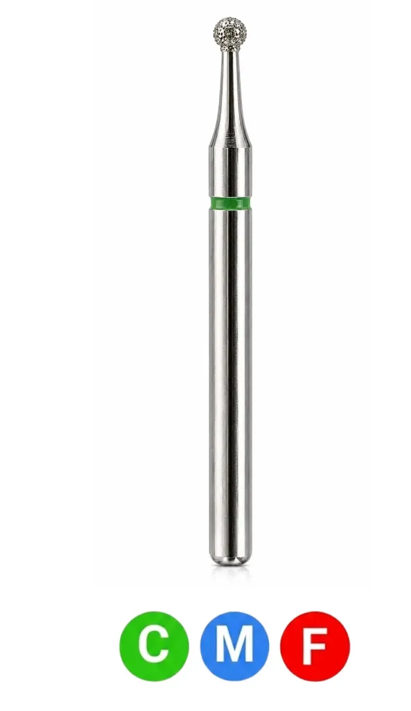 Crosstech-Diamond Burs, FG, Round, Coarse, Green, 1.2 mm, 801-012C, 5/Pk, A2C