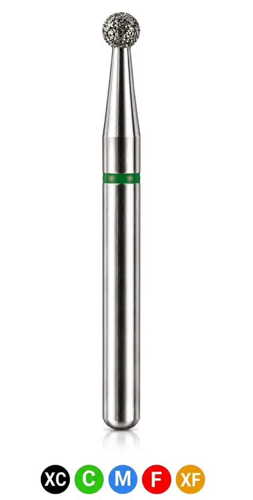 Crosstech-Diamond Burs, FG, Round, Coarse, Green, 1.8 mm, 801-018C, 5/Pk, A4C