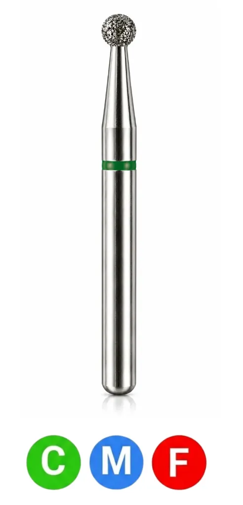 Crosstech-Diamond Burs, FG, Round, Fine, Red, 1.8 mm, 801-018F, 5/Pk, A4F