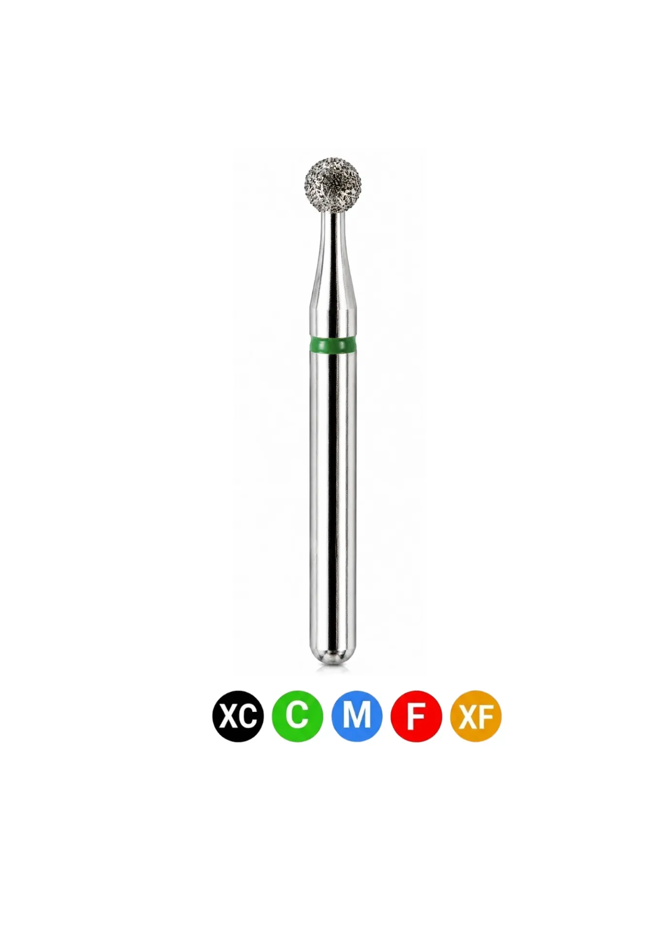 [A5F] Crosstech-Diamond Burs, FG, Round, Fine, Red, 2.1 mm, 801-021F, 5/Pk, A5F