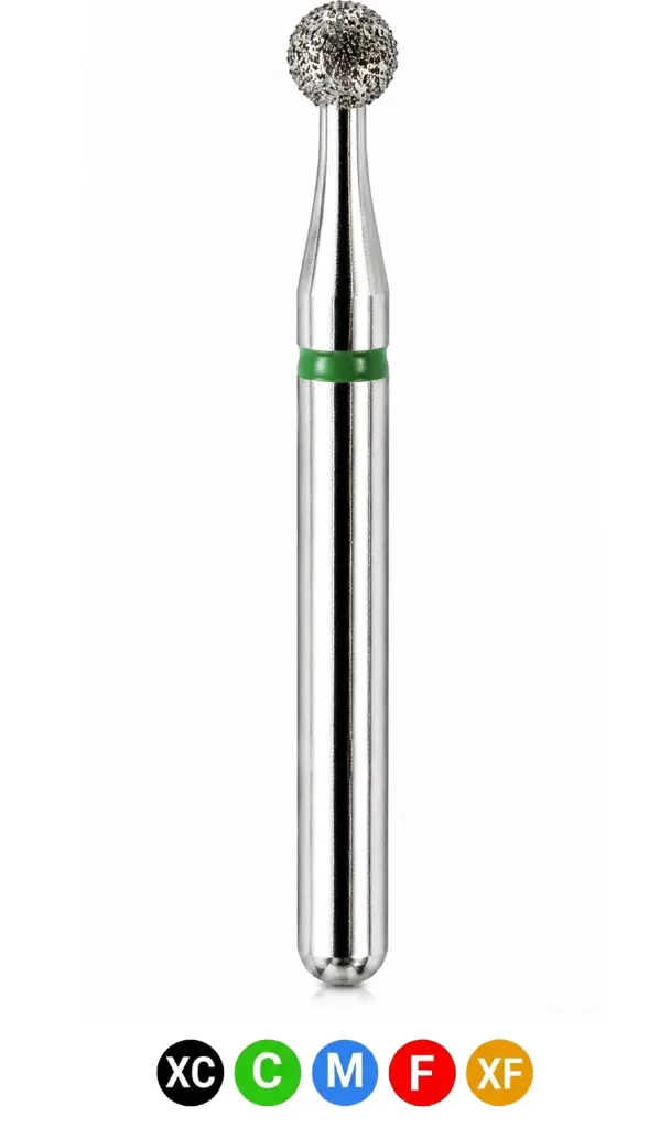 Crosstech-Diamond Burs, FG, Round, Extra Fine, Yellow, 2.1 mm, 801-021XF, 5/Pk, A5P