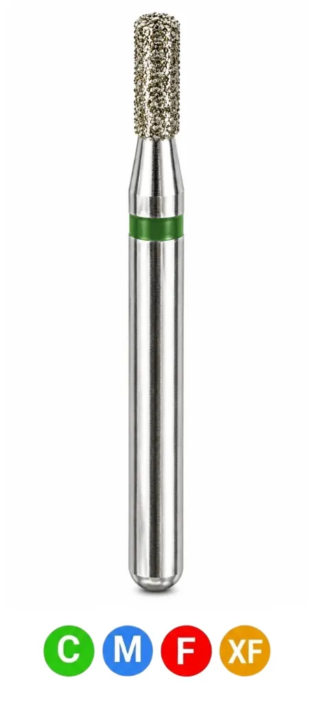 Crosstech-Diamond Burs, FG, Flat End Cylinder, Fine, Red, 1.2 mm, 835-012F, 5/Pk, A13F