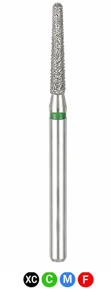Crosstech-Diamond Burs, FG, Flat End Taper, Coarse, Green, 1.6 mm, 847-016C, 5/Pk, BB4C