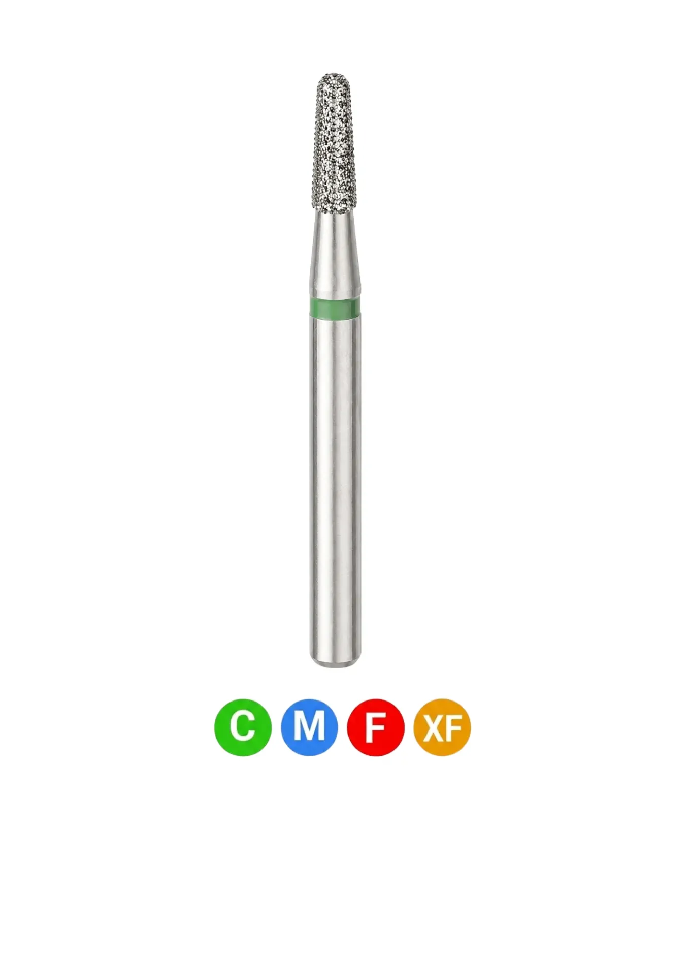 [A16C] Crosstech-Diamond Burs, FG, Flat End Taper, Coarse, Green, 1.0 mm, 845-016C, 5/Pk, A16C