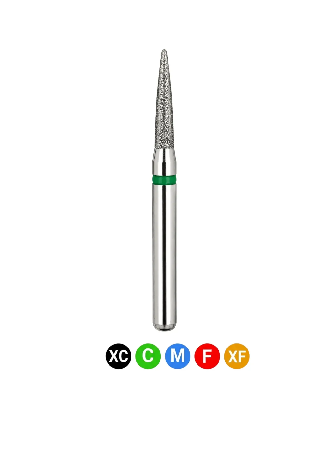 [B9C] Crosstech-Diamond Burs, FG, Flame, Coarse, Green, 1.4 mm, 888-014C, 5/Pk, B9C