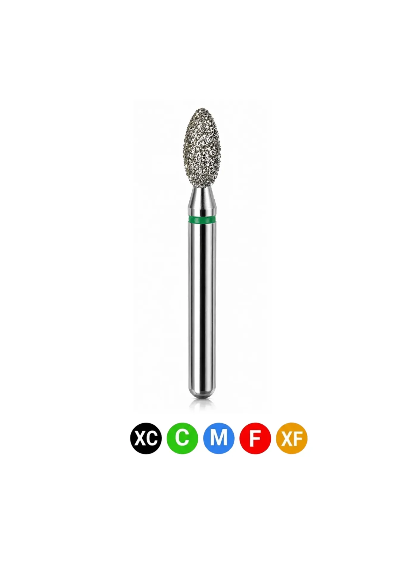 [C15F] Crosstech-Diamond Burs, FG, Pointed Football, Fine, Red, 2.3 mm, 368-023F, 5/Pk, C15F