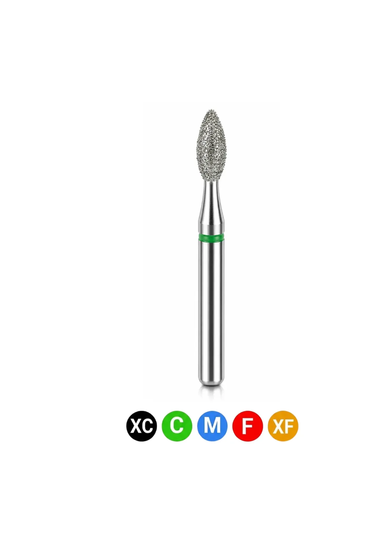 [C15SC] Crosstech-Diamond Burs, FG, Pointed Football, Coarse, Green, 2.1 mm, 368-021C, 5/Pk, C15SC