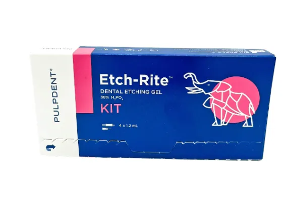 PulpDent-Etch-Rite Dental Etching Gel, 38% Phosphoric Acid, Standard Kit, 1.2 ml, 4/Pk, ETCH