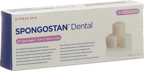J&J Ethicon-Spongostan Gelatine Sponges 1cm x 1cm x 1cm-24/Pk-MS0005