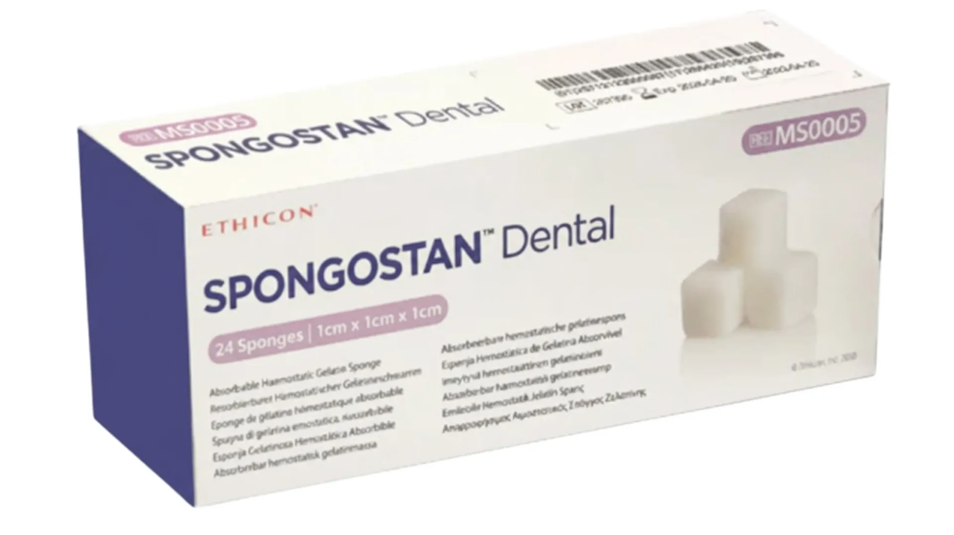 J&J Ethicon-Spongostan Gelatine Sponges 1cm x 1cm x 1cm-24/Pk-MS0005