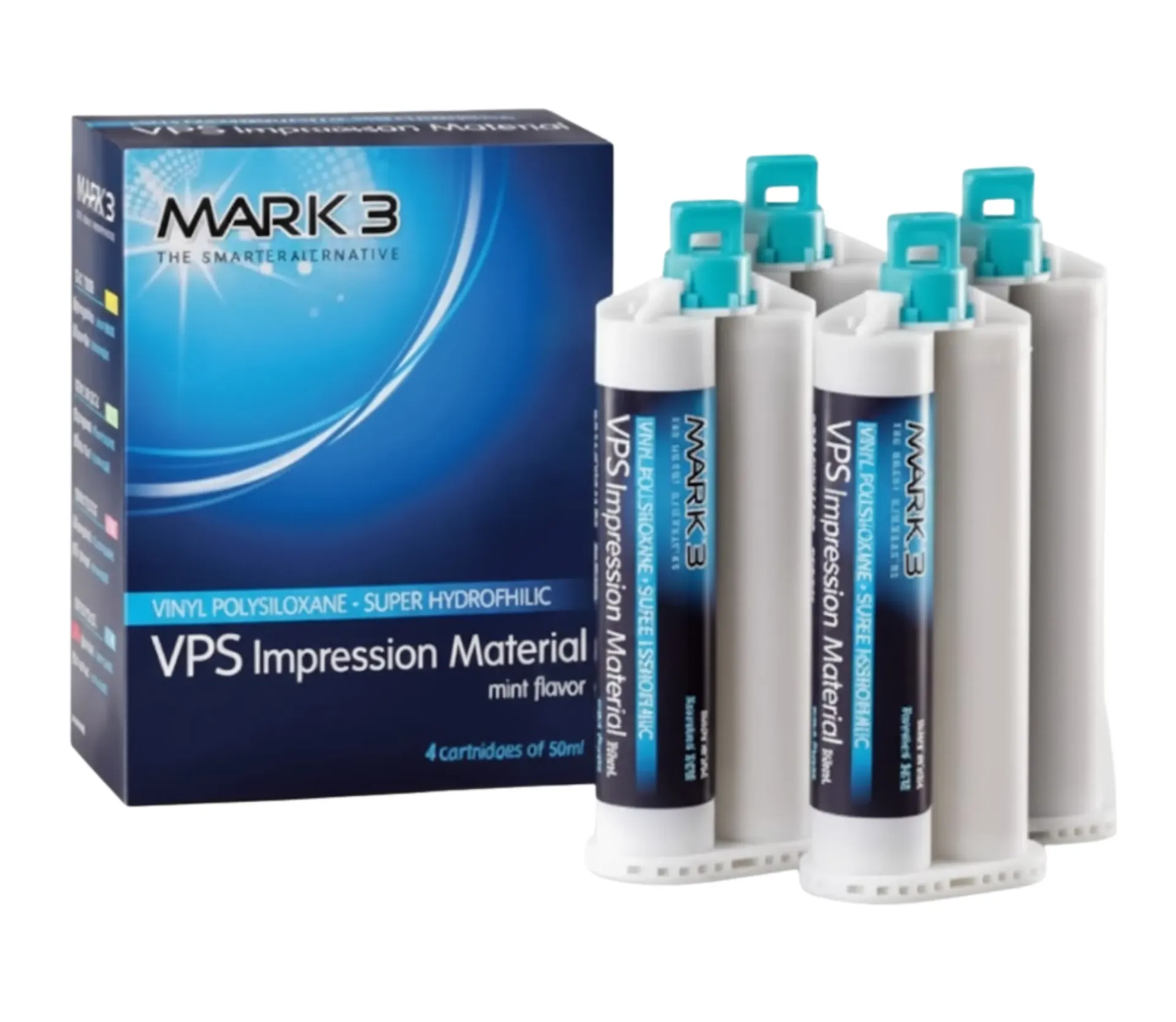 Mark3-VPS Impression Material- 4 x 50mL Cartridges (Light body - Regular set)