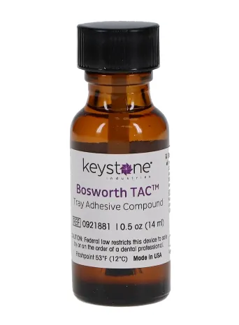 Keystone-TAC Tray Adhesive Compound Brush-On Liquid, Standard Kit, 0.5 oz, 2/Pk, 921881