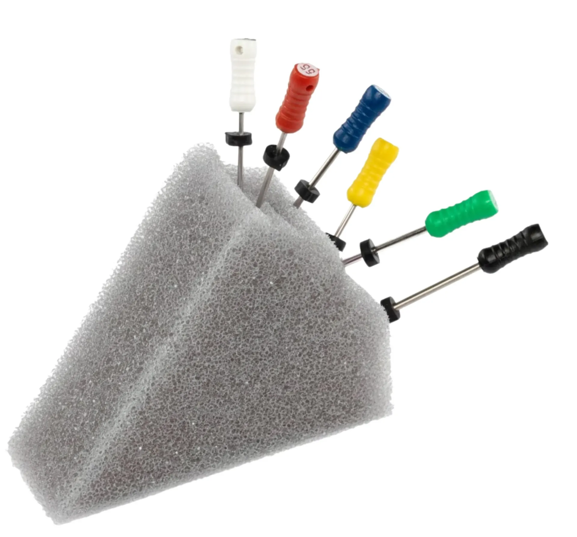 HSB-Endo Foam Inserts, Triangle, Blue/Yellow, 48/Pk, 108181