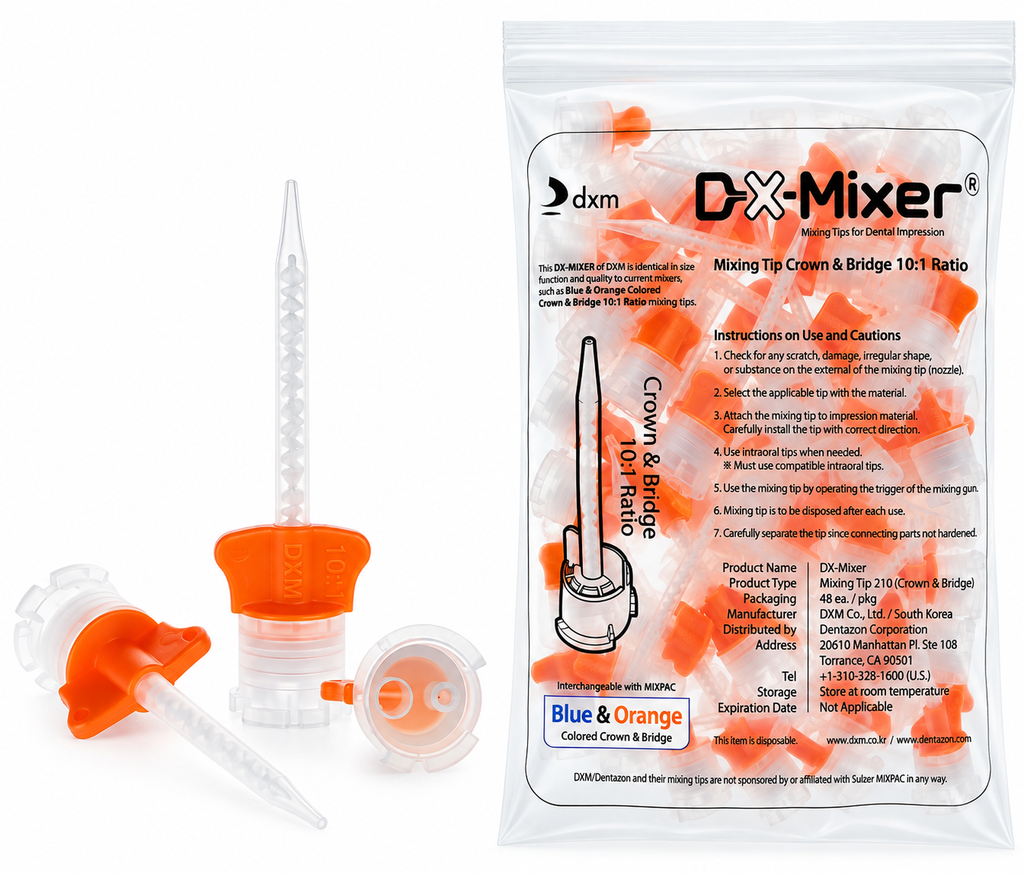 [DX-2000CO] Dentazon-DX-Mixer, # 210, HP Mixing Tips, Temporary Cement, 4:1, Brown/Orange, 3.2 mm, 48/Pk, DX-2000CO