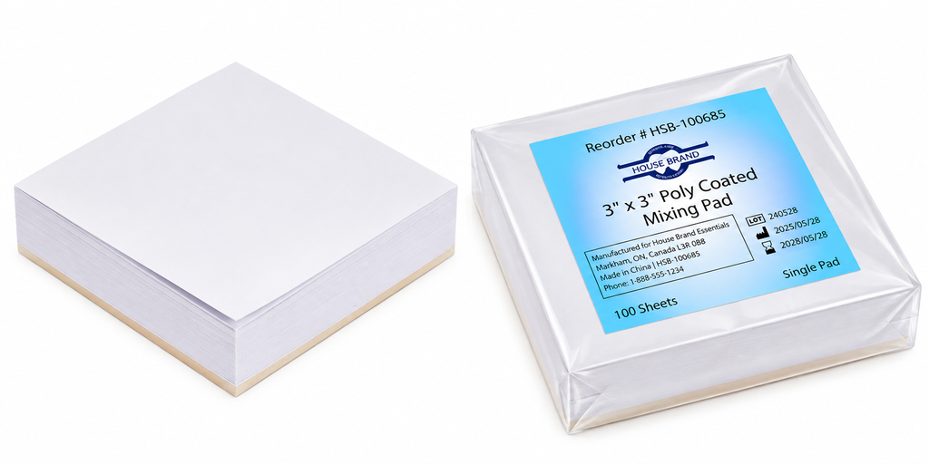 [100685] HSB-3" x 3" Poly Coated Mixing Pad, 100 Sheets, Single Pad, 100685