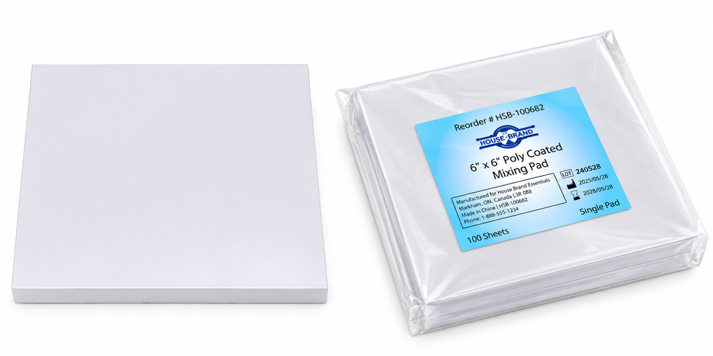 [100688] HSB-6" x 6" Poly Coated Mixing Pad, 100 Sheets, Single Pad, 100688