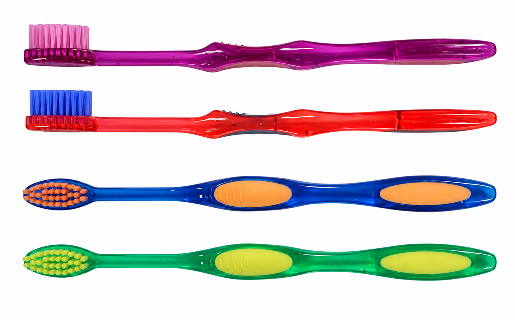 [10950B] OraBrite-Oraline Youth Sparkle Toothbrush 32 Tuft 2 Color Handle 4 Assorted Colors 72/cs - 10950B