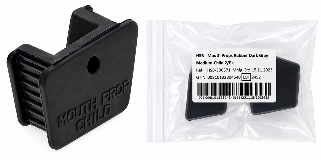 [300371] HSB-Mouth Props, Rubber, Medium, Child, Dark Gray, 2/Pk, 300371