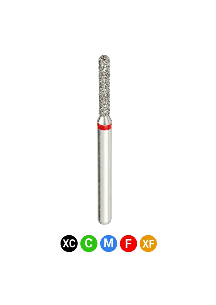 Crosstech-Diamond Burs, FG, KS Modified Cylinder, Fine, Red, 1.0 mm, KS0-010F, 5/Pk, B2SSF