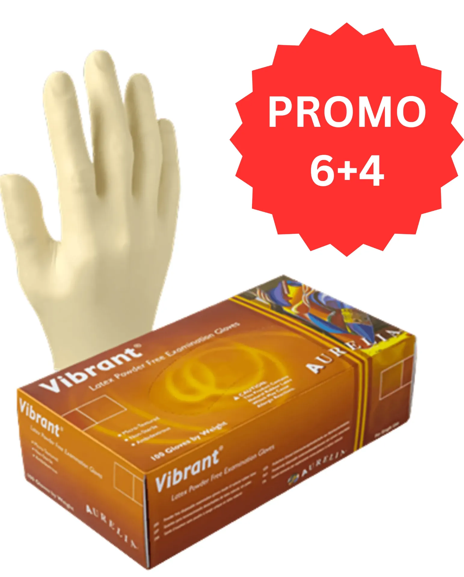 Aurelia-Vibrant-Latex Gloves-Powder Free-100/Pk (Small-98226, One box)