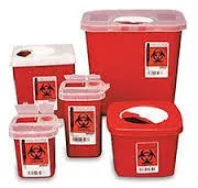 Global Sharps Container Biohazard Needle Disposal Container (1qt)