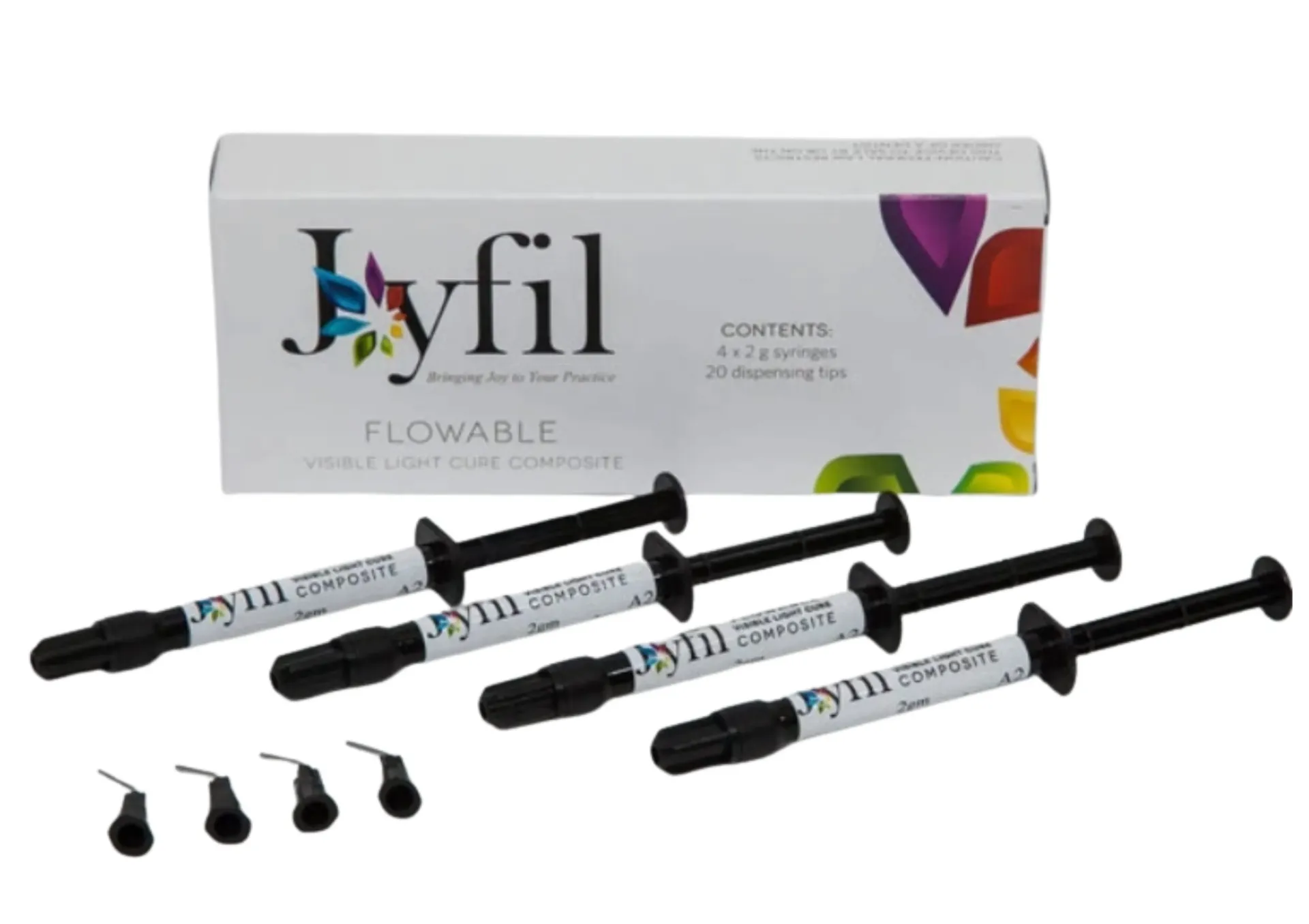 3D Dental JoyFil Flowable Light Cure Syringe Low Viscosity A2 4/Pk 2 gm-JFA2