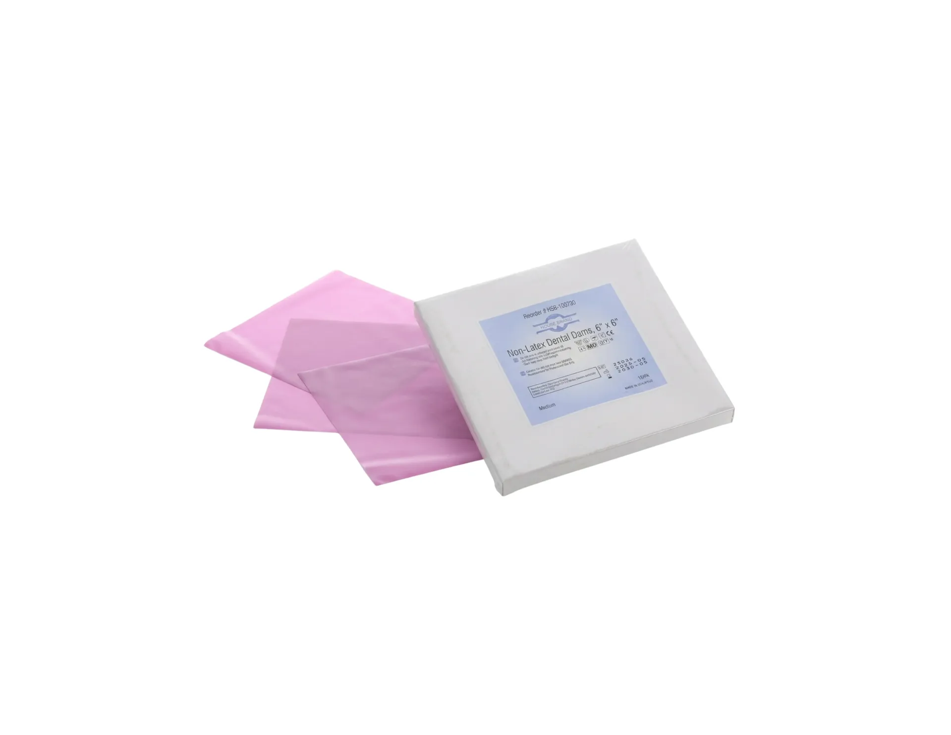 HSB-Rubber Dam Non-Latex Heavy-5"x5"-Pink-20/Pk-666-1151AA