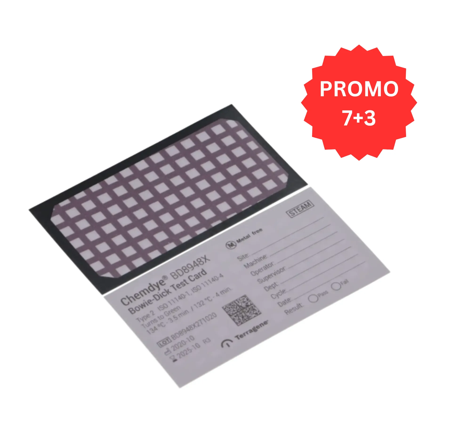 Terragene-Bowie Dick Kit Card Refill -120 Cards, BD8948X (One box)