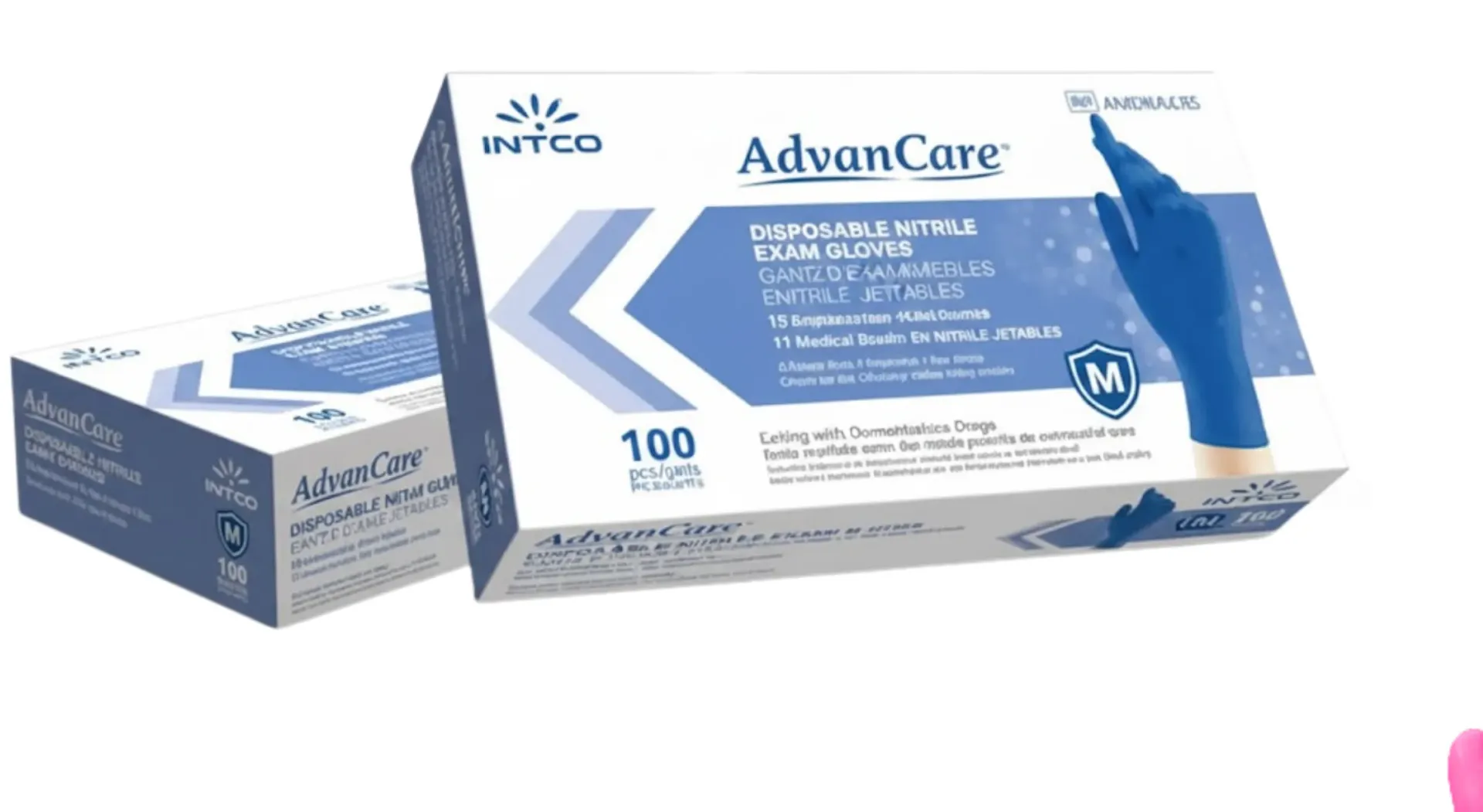 Intco-Advan Care Blue Nitrile Gloves, Chemo Tested, 100/Bx, Small, 23032246-S